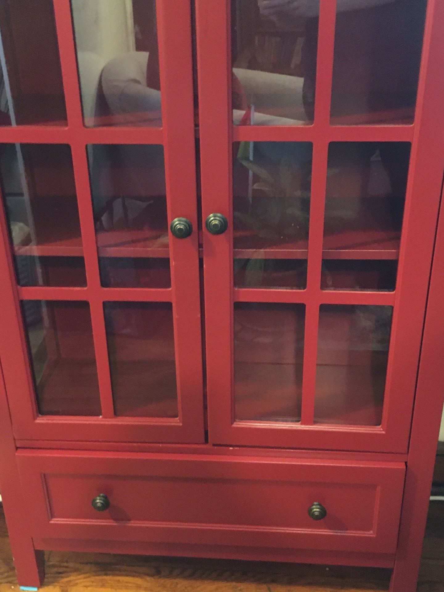 Cute Red Hutch Cabinet