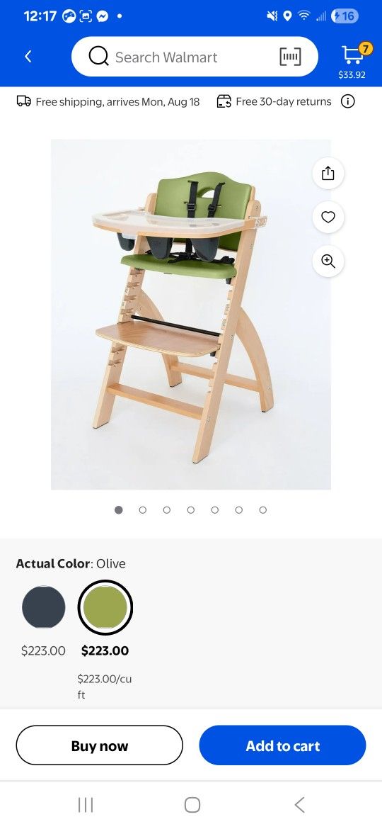 Abiie Beyond Junior Wooden High Chair with Tray