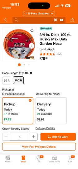3/4 in. Dia x 100 ft. Husky Max Duty Garden Hose by Husky