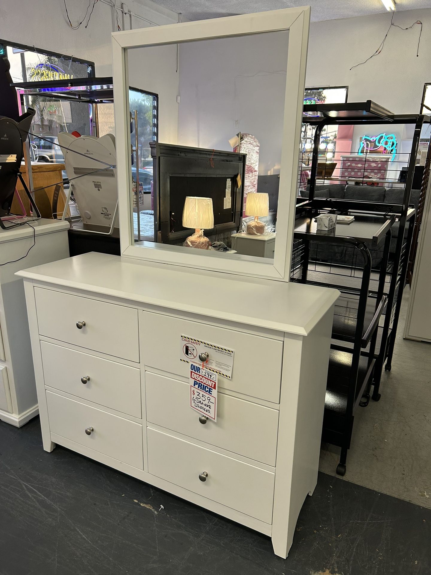 6 Drawers Dresser And Mirror