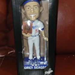2017 Los Angeles Dodgers Corey Seager bobblehead, which was a stadium giveaway (SGA) item. 
The bobblehead was given away to fans at Dodger Stadium on