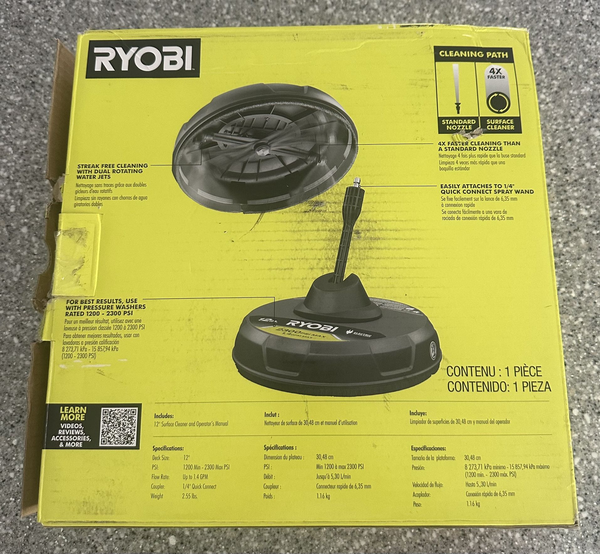 RYOBI 12” Surface cleaner