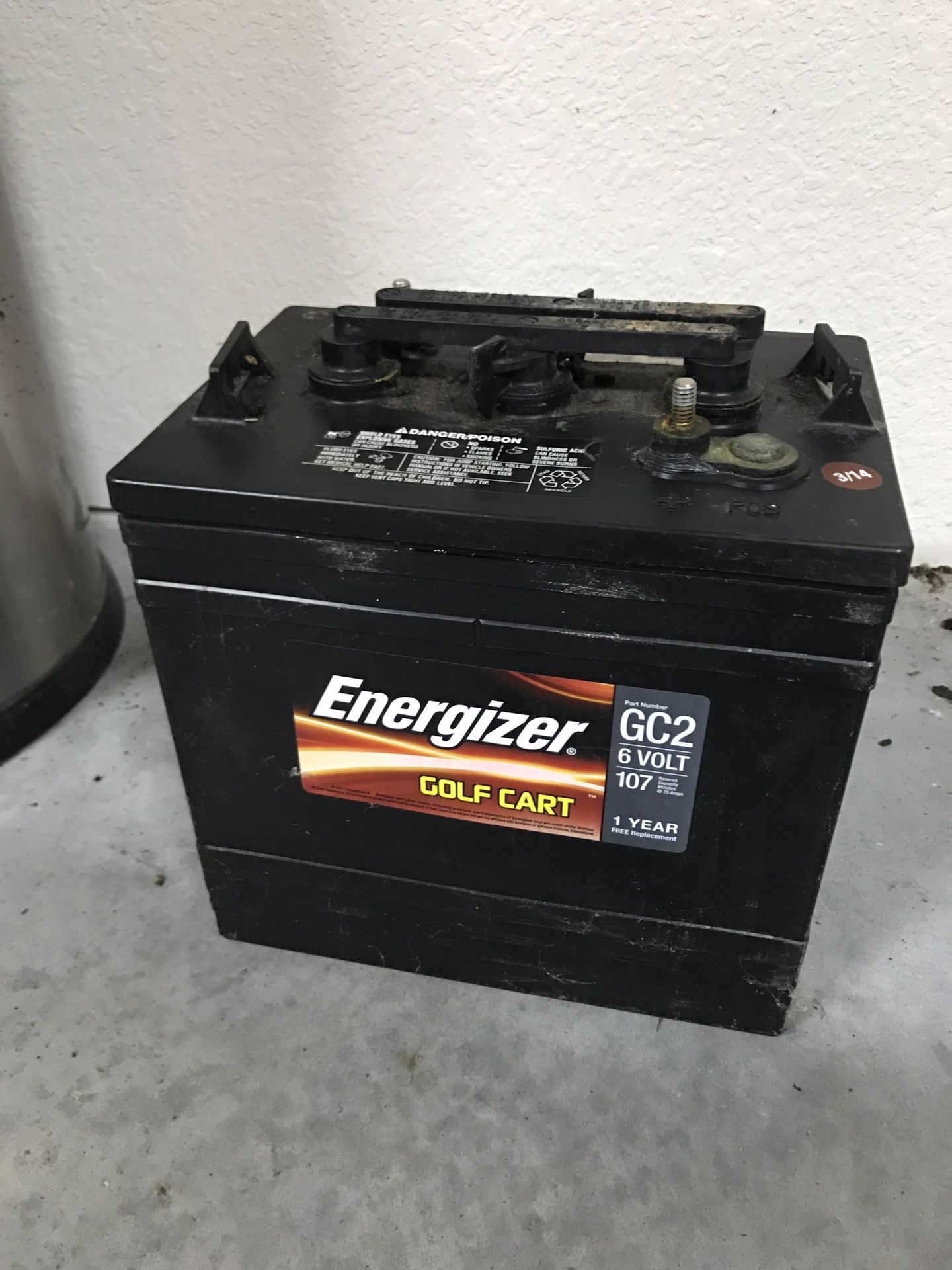 Energizer golf cart 6 volt battery. GC2.