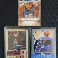 Carmelo Anthony 3 Card Lot Featuring Multiple 2nd Year Cards.
