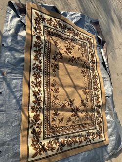 Floral Rug Beige and Brown