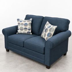Teagan 65" Loveseat With Yuki Slate Body And Boomerang Baltic Pillows