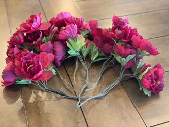 Short Silk Flowers red