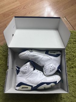 Air Jordan 6s navy and white