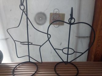 Hanging wire candle holders