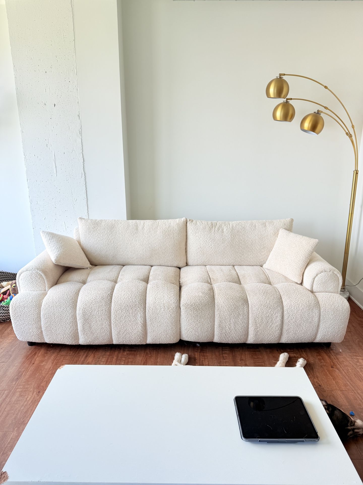 Cream Boucle Couch