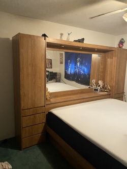 King Size Platform Bed Set With Storage.