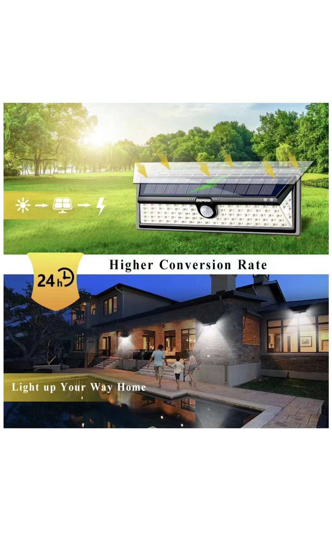 12 Pack Solar Lights Outdoor, 100 LED Motion Sensor Light with 270° Wide Angle, 3 Optional Modes IP65 Waterproof Solar Security Wall Lights for Garden