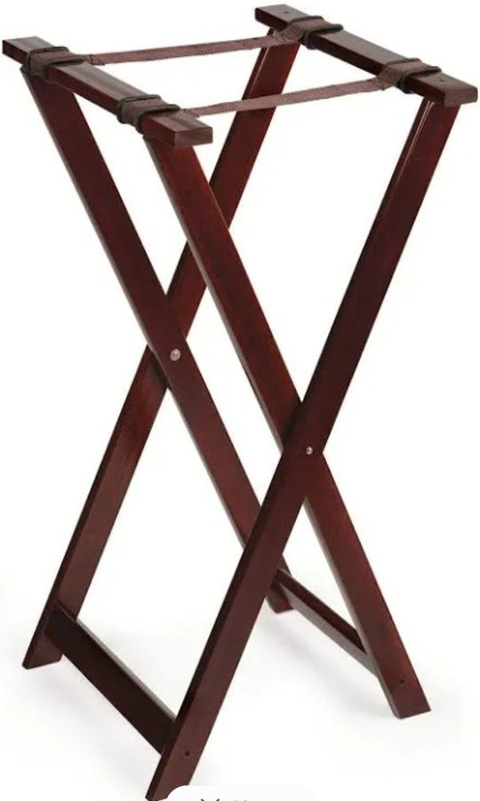G.E.T. TSW-103 31.5" Tall Folding Mahogany Wood Tray Stand (Qty,1)