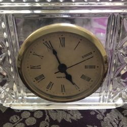 Royal Doulton Crystal Glass Square Desk Clock 1980’s.