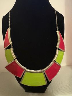 Retro Pink and Lime Green Necklace