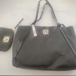 JOAN VASS PLUM TOTE BAG And BLACK