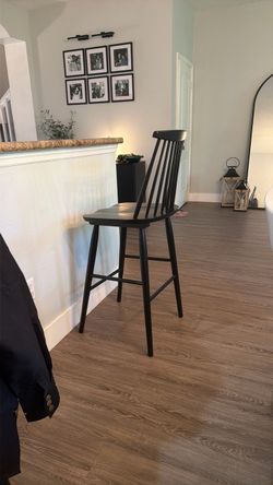 Black farmhouse style bar stools