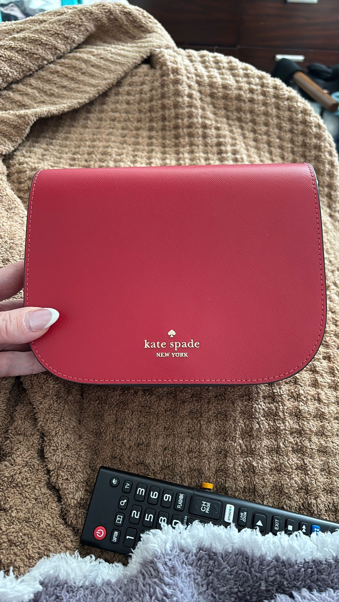 New Kate Spade Madison Saffiano Leather Cherry Red Saddle Crossbody Bag