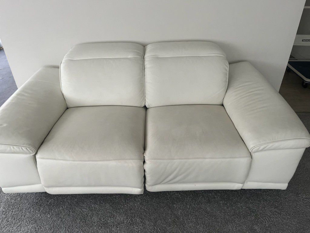 White couch  italian leather