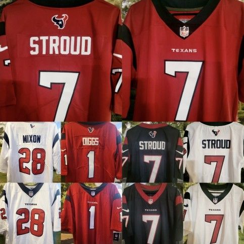 Houston Texans Cj Stroud Joe Mixon Stefon Diggs stitched Jersey
Brand new with tags!
