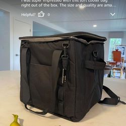 Insulated Soft Cooler Bag 12"x12"x12" Large Leakproof Soft Sided Ice Chest for Travel Beach Camping, 50 Cans Portable Cooler Box for Grocery Shopping,