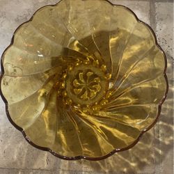 Vintage Hazel Atlas Amber Swirl Bowl