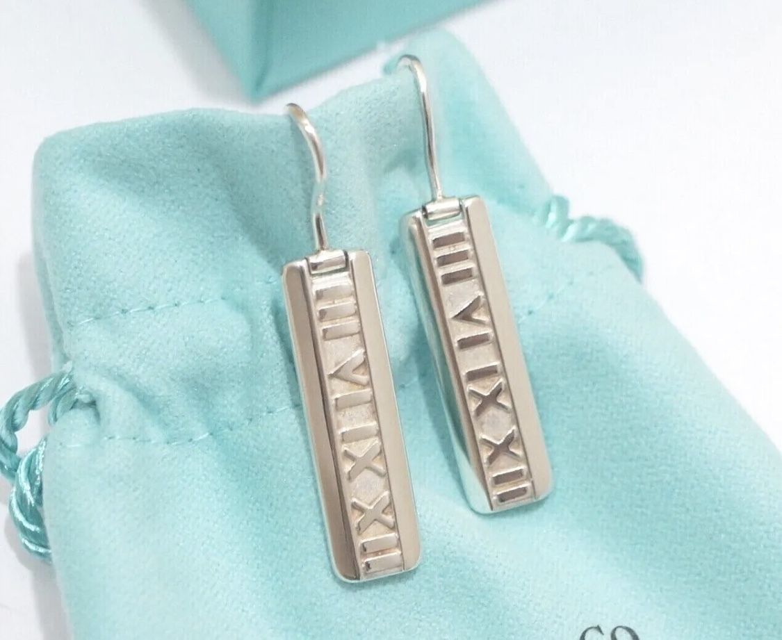 Tiffany & Co Atlas Hook Earrings Sterling Silver 