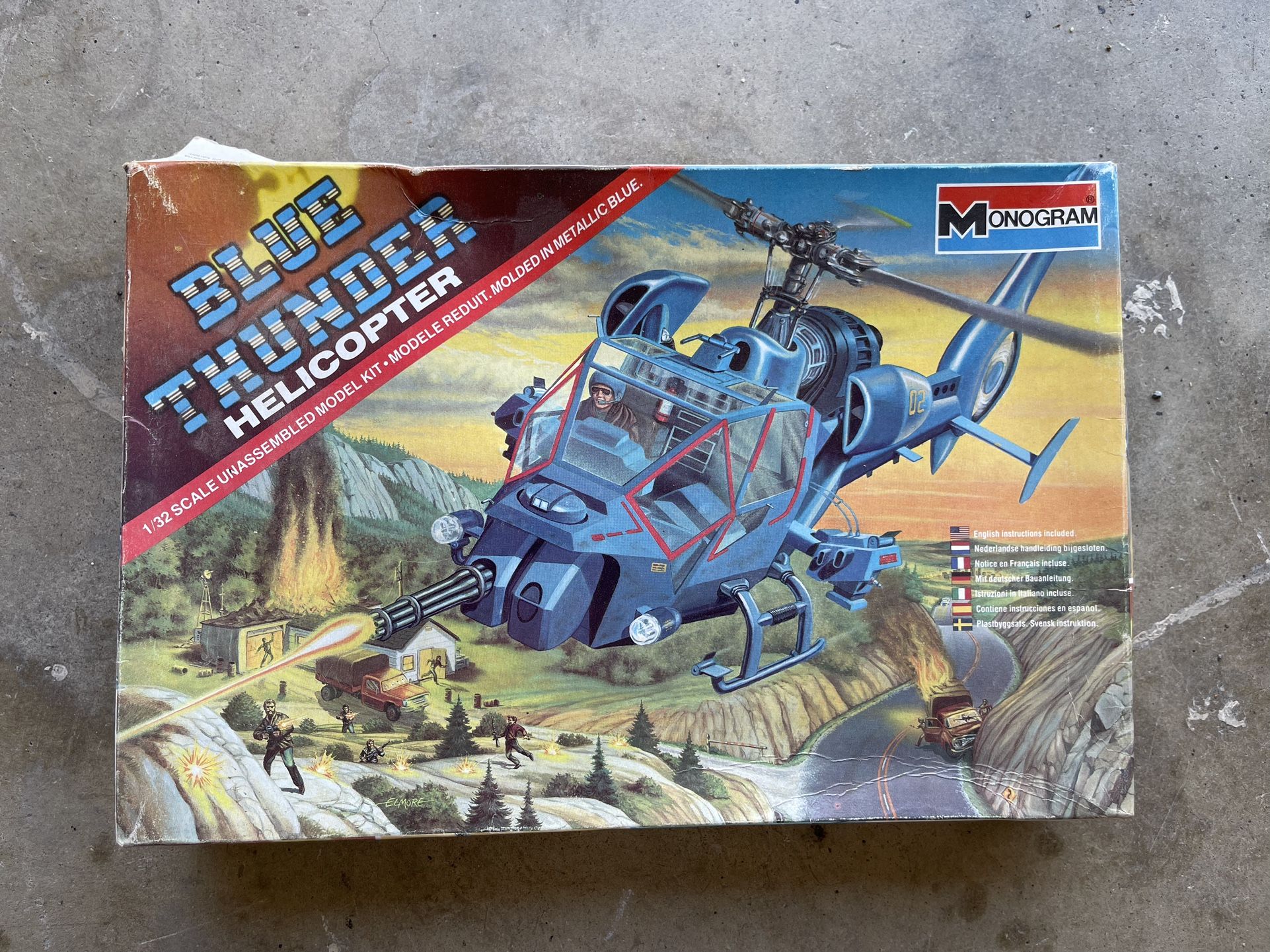 VINTAGE 1984 Monogram Blue Thunder Model Kit 1/32 Scale 6036 for