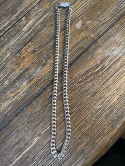 Silver Cuban Link Chain Necklace