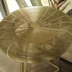 Gold Art Deco ModeRn Wire Mesh 24" Seat Accent Stool Counter Height