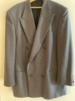 Daniel Hechter Double Breasted Sport Coat Charcoal Gray, 38R