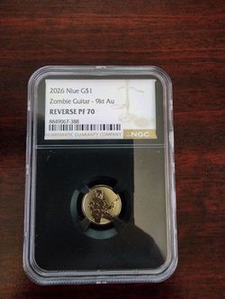 2026 Niue G$1 Zombie Guitar 9kt Au Reverse PF70