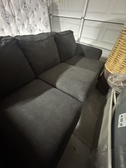 Dark Gray Pull-Out Sleeper Sofa Couch – Great Condition