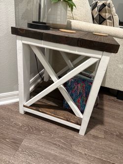 Farmhouse style end tables coffee table and tv stand