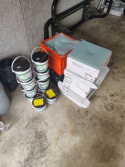 TEC Design FX Grout Buckets and Glass Mosaic Tile Lot