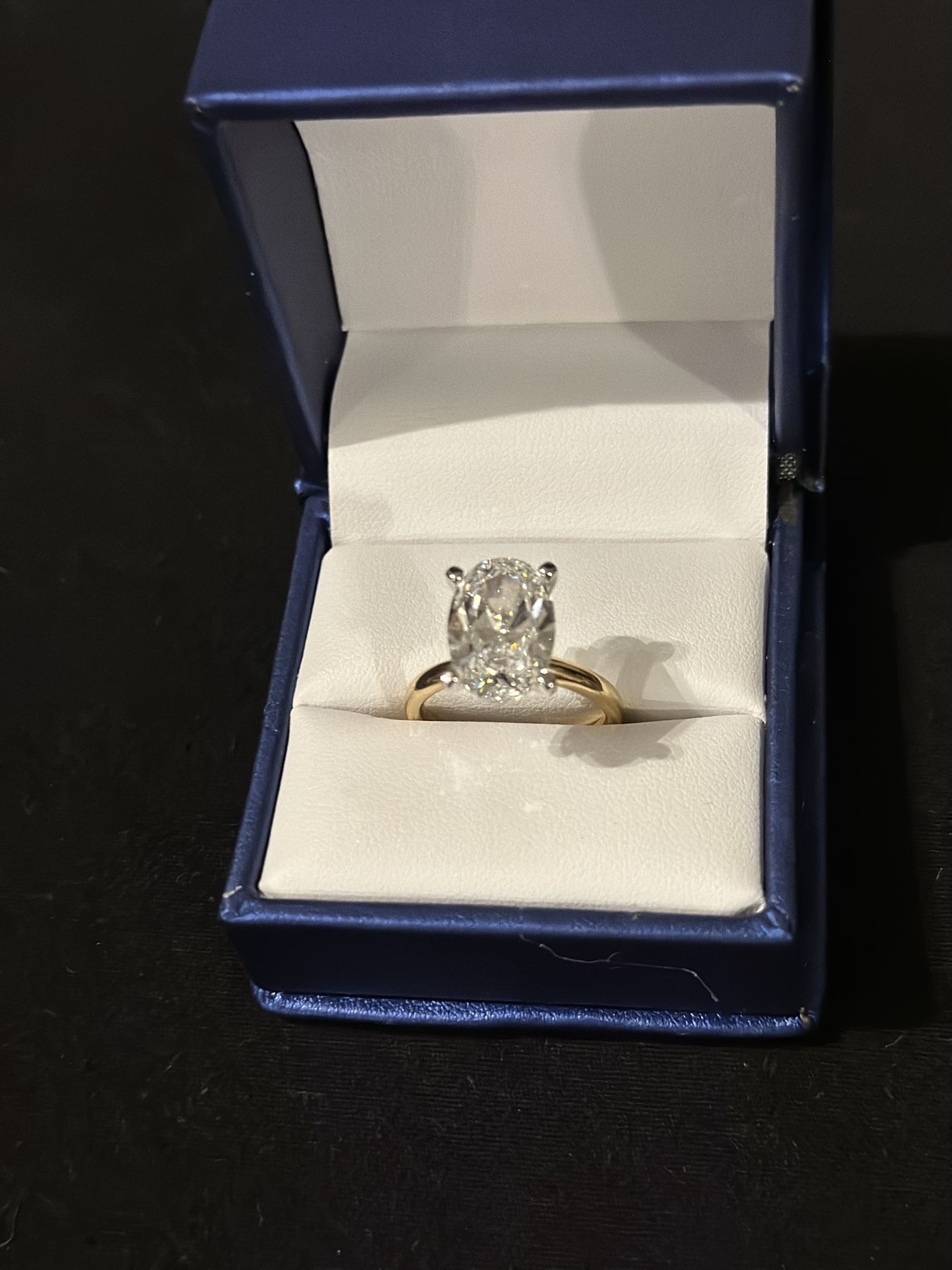 18k Gold 5.01 Carat Oval lab Diamond Engagement Wedding Ring