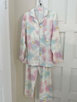 New Pastel Tie-Dye Moon & Star Pajama Set, Long Sleeve, XXL (Fits US L/XL)