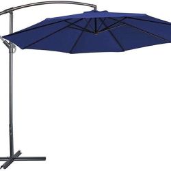 9 ft Patio Umbrella Outdoor Market Table Umbrella with Push Button Tilt, Fade Resistant Waterproof, Market Umbrella 9 ft with Crank and 8 Sturdy Ribs 