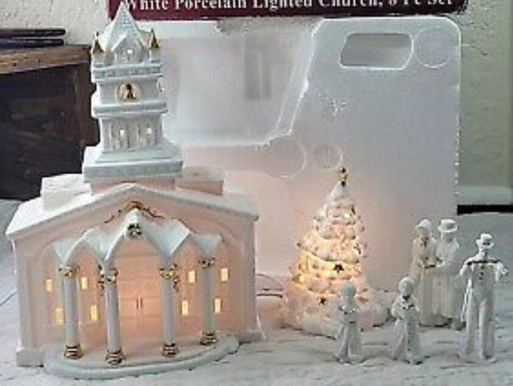 White Porcelain Lighted Church