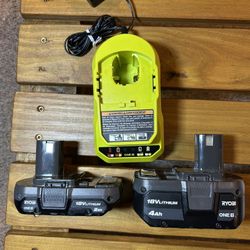 Ryobi 18v Batteries & Charger