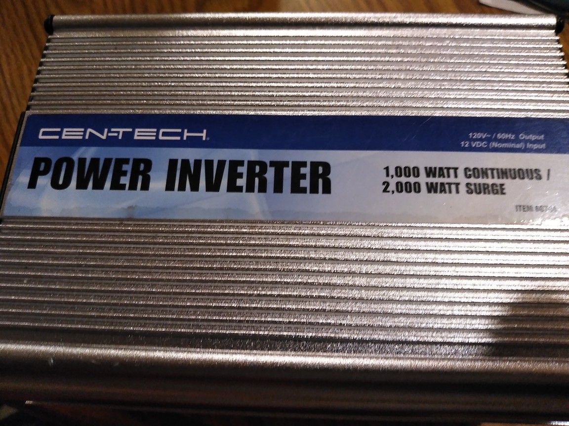 CEN-TECH POWER INVERTER 2000 WATT SURGE 12 VOLT NORMAL INPUT 120 VOLT / 60 HZ OUTPUT
