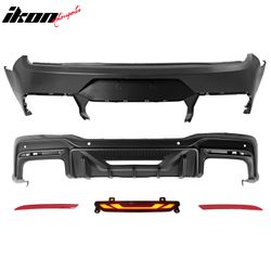 Fits 2015–2023 Mustang Dark Horse Rear Bumper +Speed Diffuser +GT-V Light +Reflector