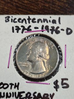 Washington Bicentennial Quarter (1776β1976) struck at the Denver Mint