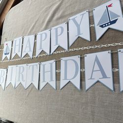Sailboat Birthday Banner 