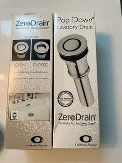Zero Drain Pop Down Drain Polished Chrome New