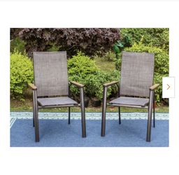 Black Stackable Lightweight Aluminum Patio Dining Chair (2pk)