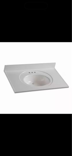 Newport 37 in. W x 22 in. D Cultured Marble White Round Single Sink Vanity Top in White