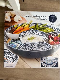 Brand New Outdoor Mexican Puebla Lazy Susan With Cover Lid