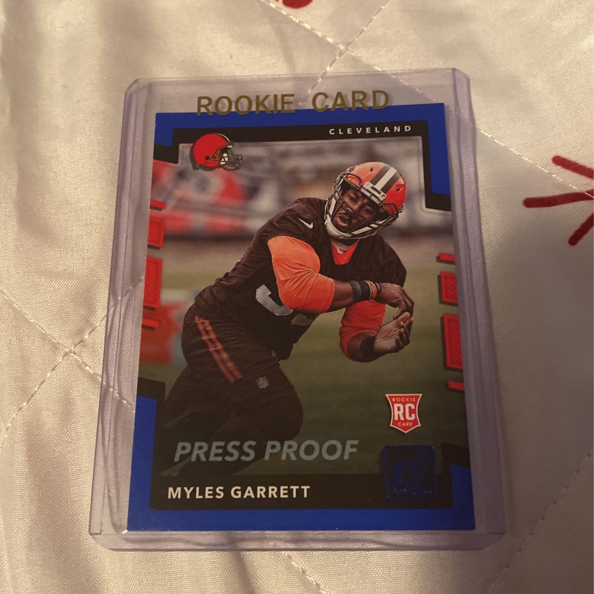 2017 Myles Garret Blue Press Proof Rookie Card 