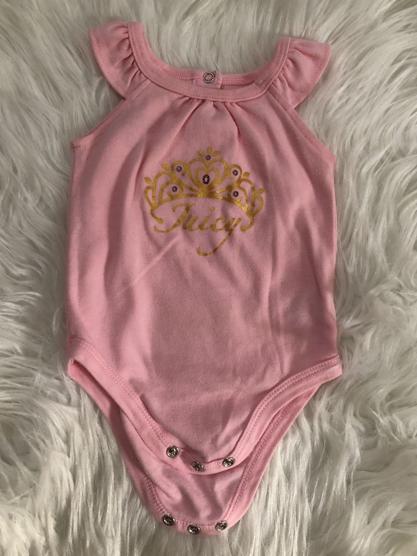 Juicy Couture 3-6M pink & gold onesie/bodysuit